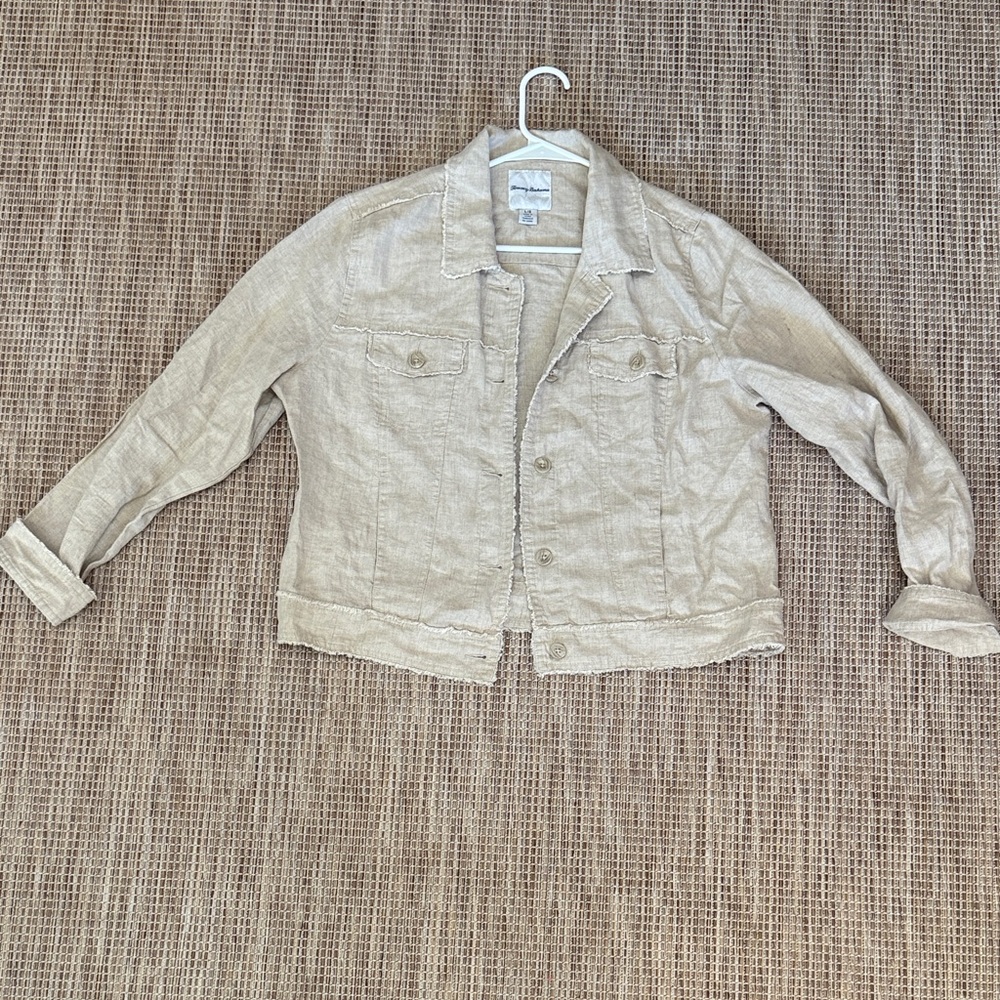 Women’s Large Tan Linen Jacket